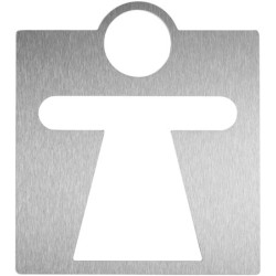 Pictograma aseos mujeres acero inoxidable
