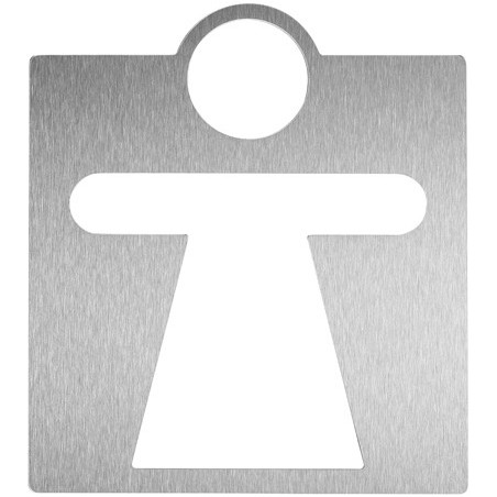Pictograma aseos mujeres acero inoxidable
