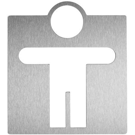 Symbole WC homme inox