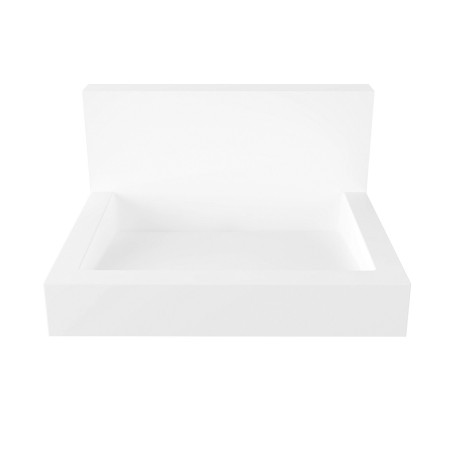 Lavabo avec crédence en Solid Surface de 600 mm avec vidage dissimulé