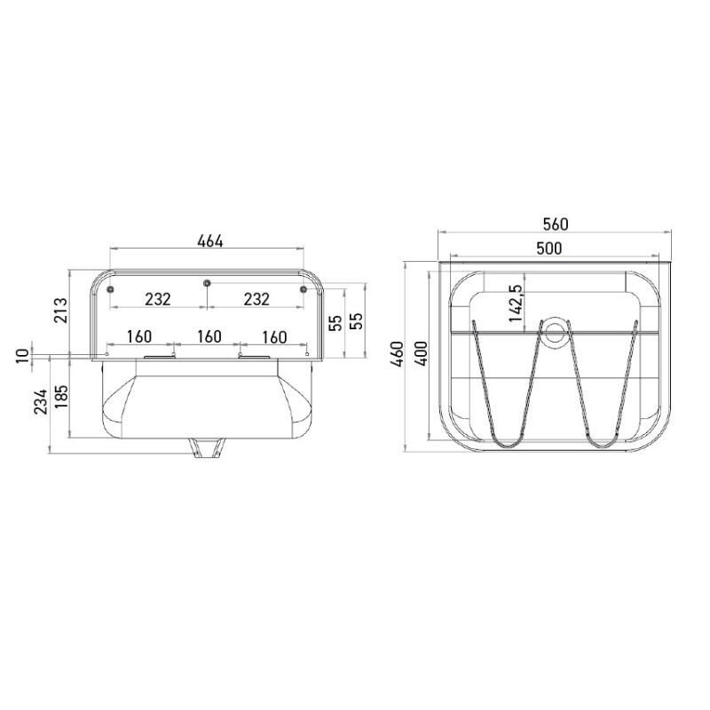 Vidoir mural inox avec grille relevable et crédence
