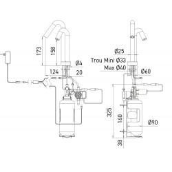 Miniature-4 Dimensions robinet ONE 2en1 réf. RES-57 RES-57-N