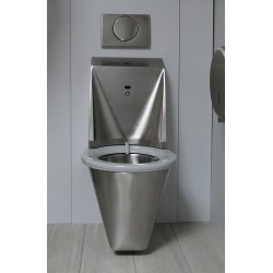 Miniature-3 WC inox HYGISEAT suspendu avec chasse automatique et lavage du siège SUP1100