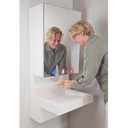 Miniature-1 FLO cabinet with RIVAGE washbasin for ultimate functionality RES-350