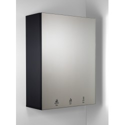 Miniature-5 Mirror cabinet with indicator pictograms for under-hand detection and French/English text RES-350-N