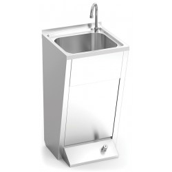 Floor standing hygiene washbasin in stainless steel