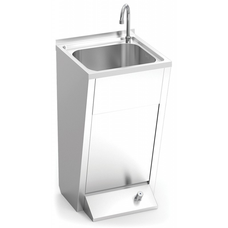 Photo Floor standing hygiene washbasin in stainless steel LVP-040