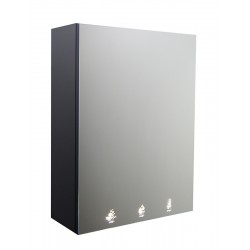 Mirror cabinet with integrated touch-free soap, water, and air functions