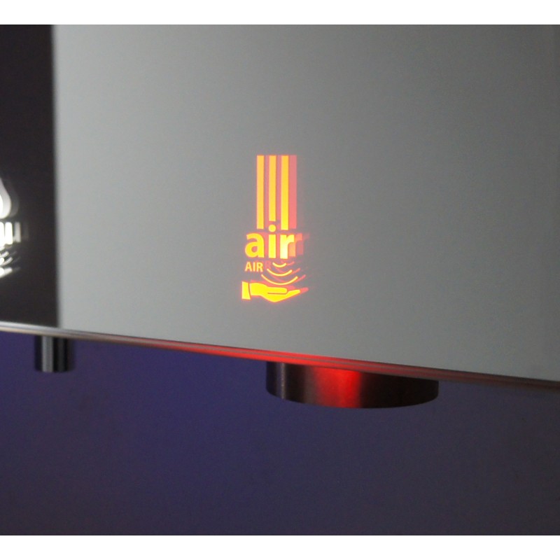 Sèche-mains automatique derrière miroir avec buse inox