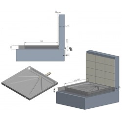 Miniature-1 Receveur de douche antivandalisme inox, hauteur max d'encastrement 8 cm avec tube d'évacuation IN-327-TC