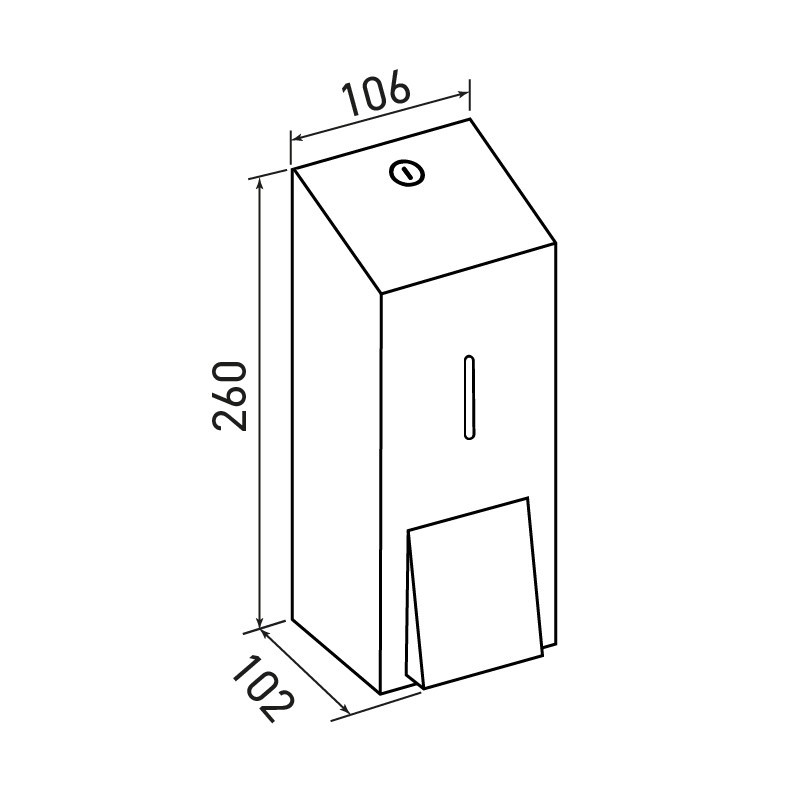 Stainless steel wall mounted soap dispenser dimensions