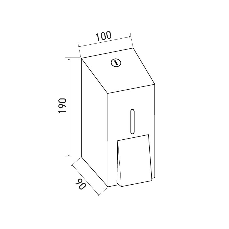 Dimensions mural dispenser in stainless steel ELITE MINI