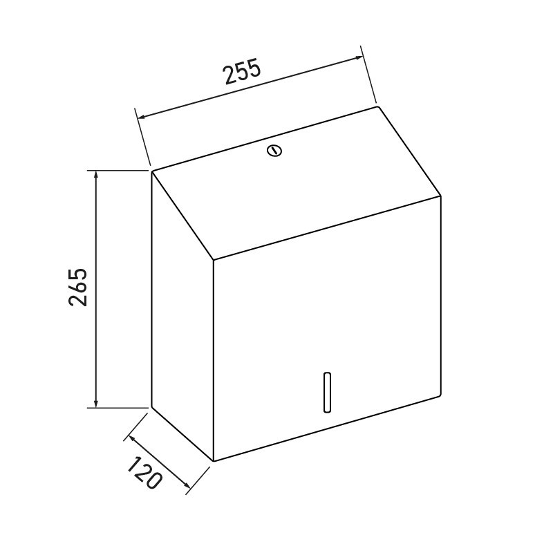 ELITE wall-mounted paper dispenser dimensions