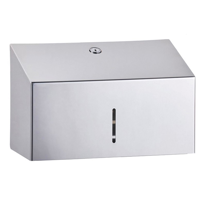 Petit distributeur papier essuie-mains mural inox brillant