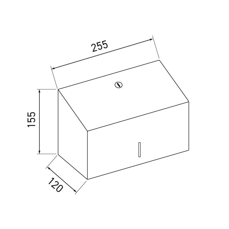 Plan petit distributeur papier essuie-mains mural inox