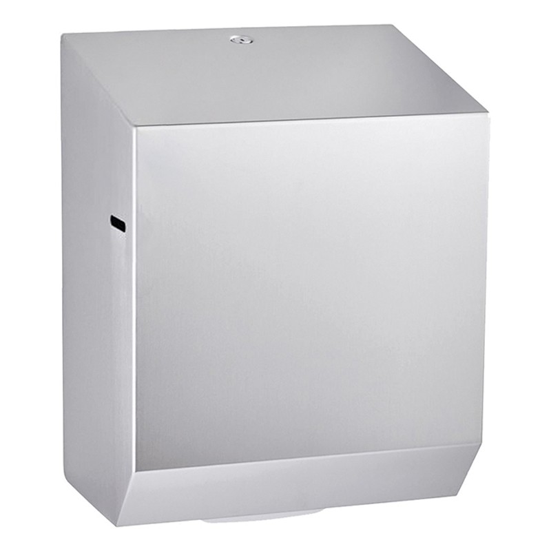 Photo Brushed stainless steel paper towel roll dispenser with automatic sheet cutting by pulling MCS-303