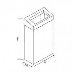 Miniature-1 Plan poubelle ELITE SLIM ouverte murale sans couvercle MKS-106