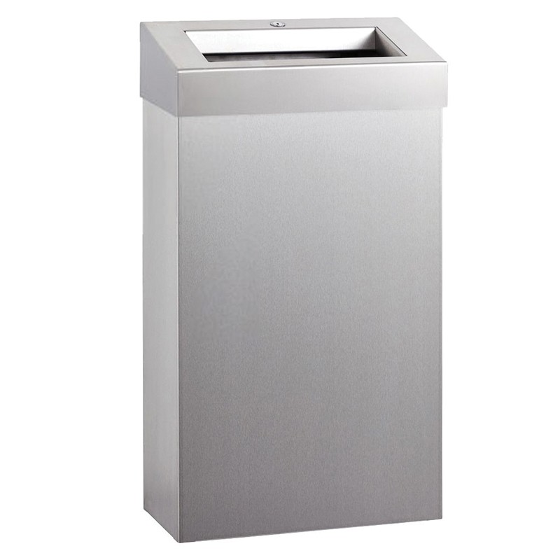 Photo Poubelle ELITE SLIM inox brossé sans couvercle MKS-106