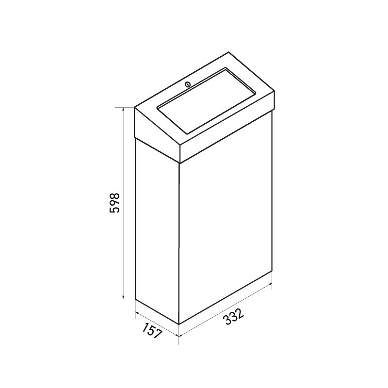 Stainless steel sanitary bin in stainless steel wall or floor ELITE with push lid