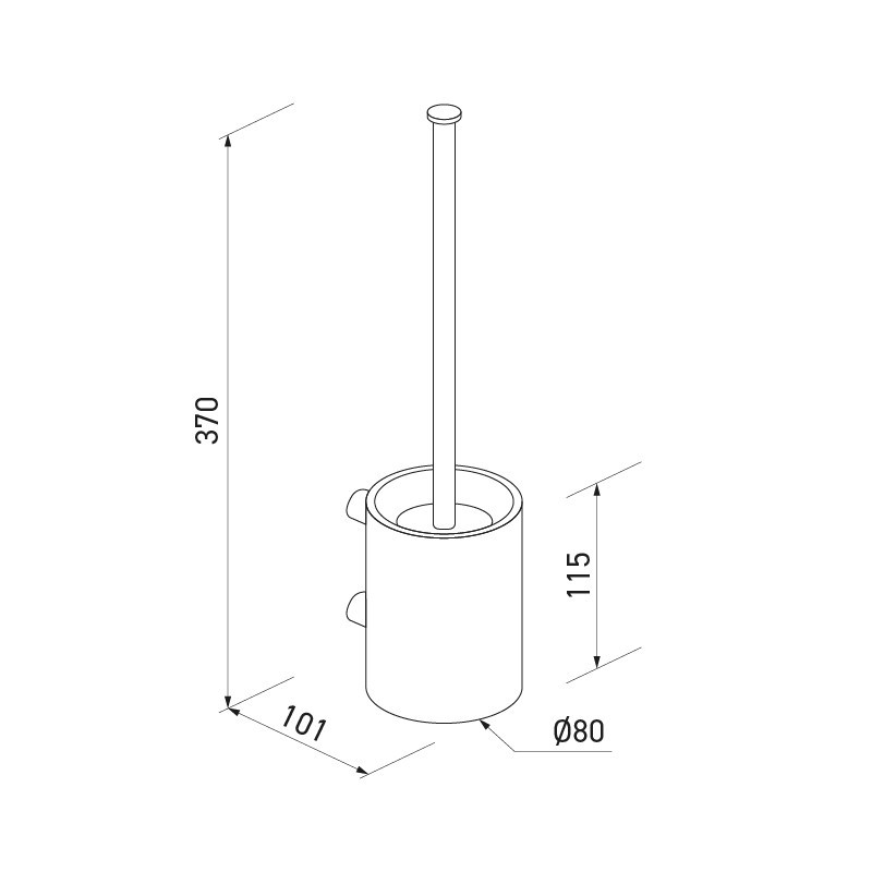 Plano de scobillero de pared de acero inoxidable sin tapa