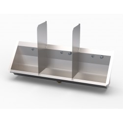 Miniature-1 Urinoir collectif en inox avec séparateur inox URCO-1-SEP URCO-1-120-M3