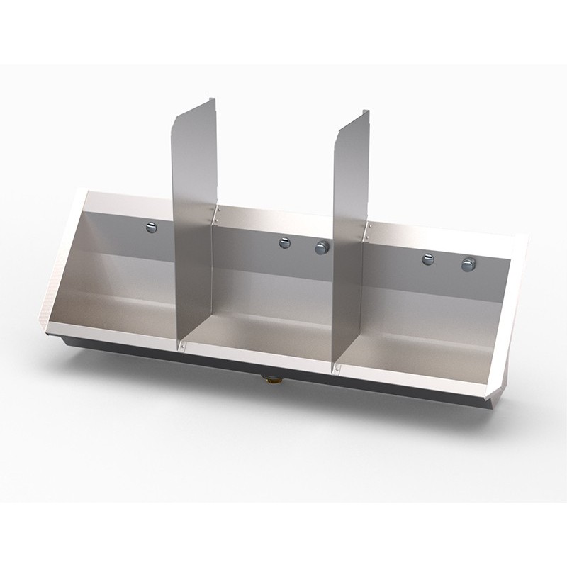 Communal stainless steel urinal with stainless steel separator URCO-1-SEP