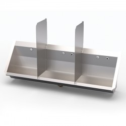 Miniature-1 Wall-mounted stainless steel urinal with dividers URCO-1-SEP URCO-1-120-M9T