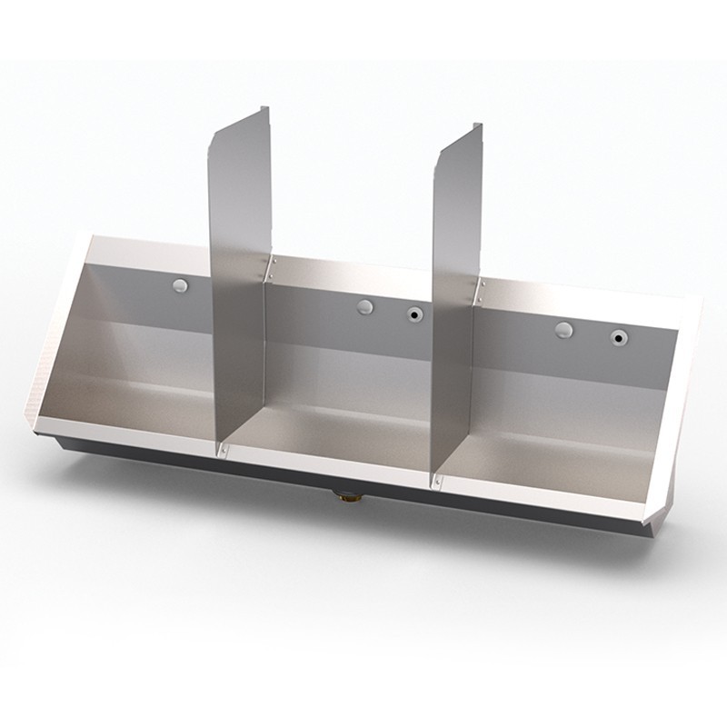 Urinoir multiple suspendu inox avec séparateurs URCO-1-SEP