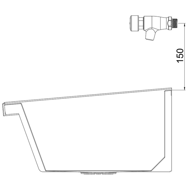 Collective wall hung sink in stainless steel for wall plumbing