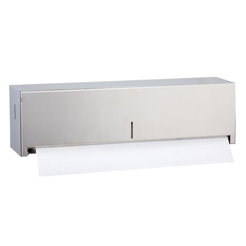 Stainless steel dispenser with roll for changing table
