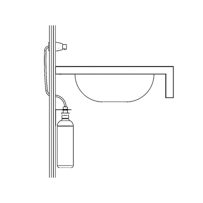 Distributeur de savon rond mural encastrable design épuré