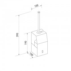 Miniature-1 Plan porte-brosse WC mural ELITE inox à fond amovible MGS-15S