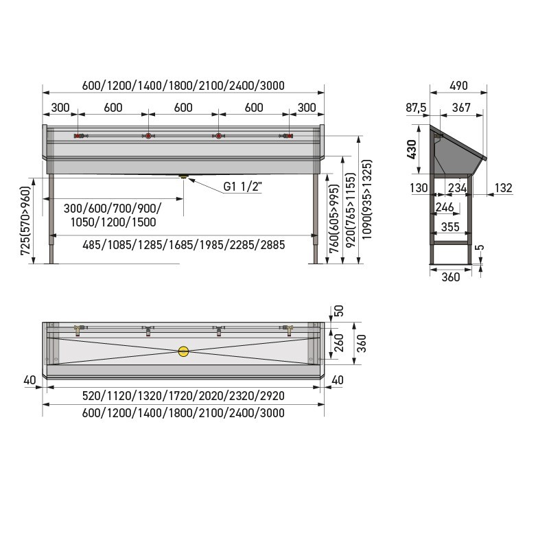Pair of stainless steel feets for INTER-1