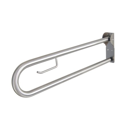 Hinged grab bar for toilets in stainless steel