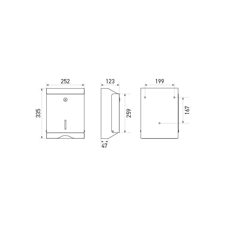 Stainless steel wall-mounted hand towel dispenser