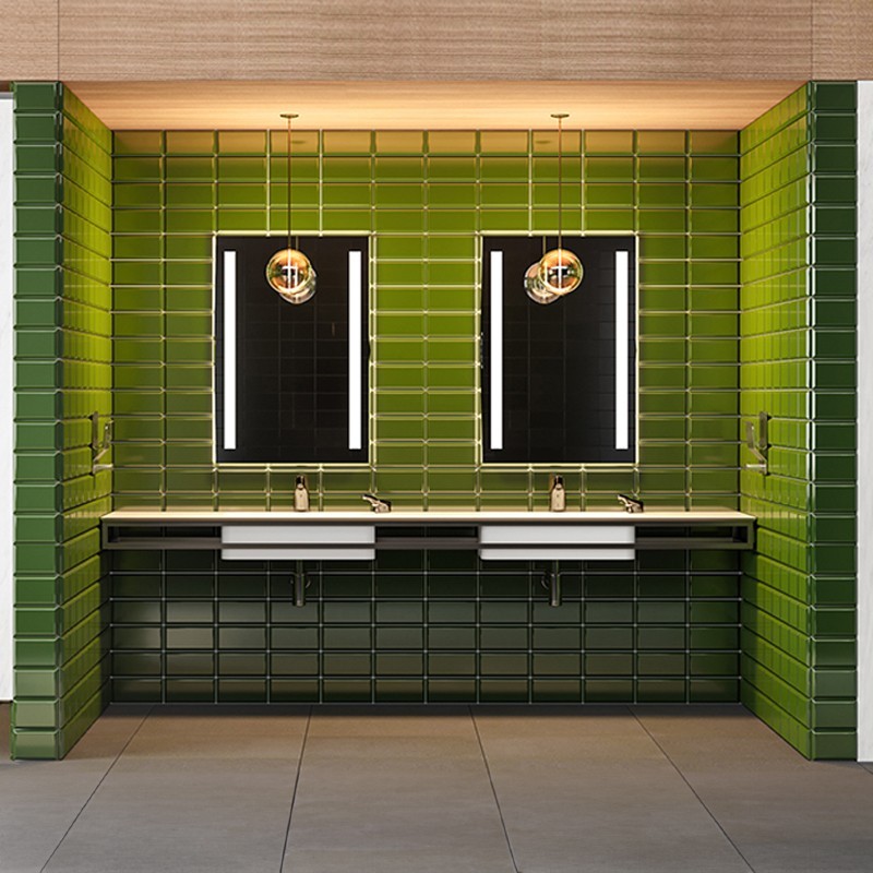 Miroir mural avec bandes lumineuses LED