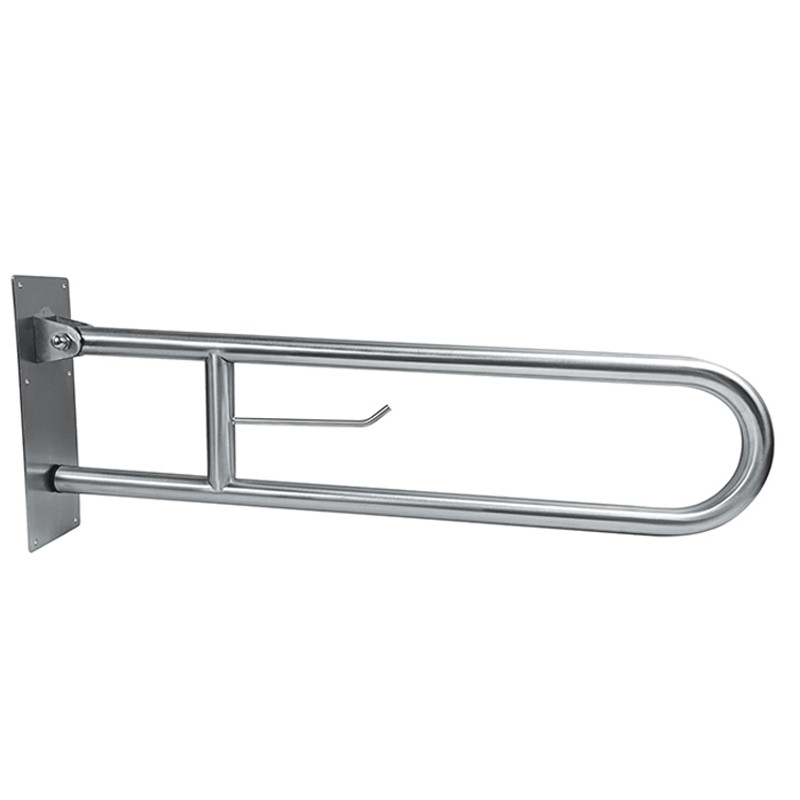 Photo Barra de agarre de acero inoxidable abatible o plegable para el inodoro IB-005-S