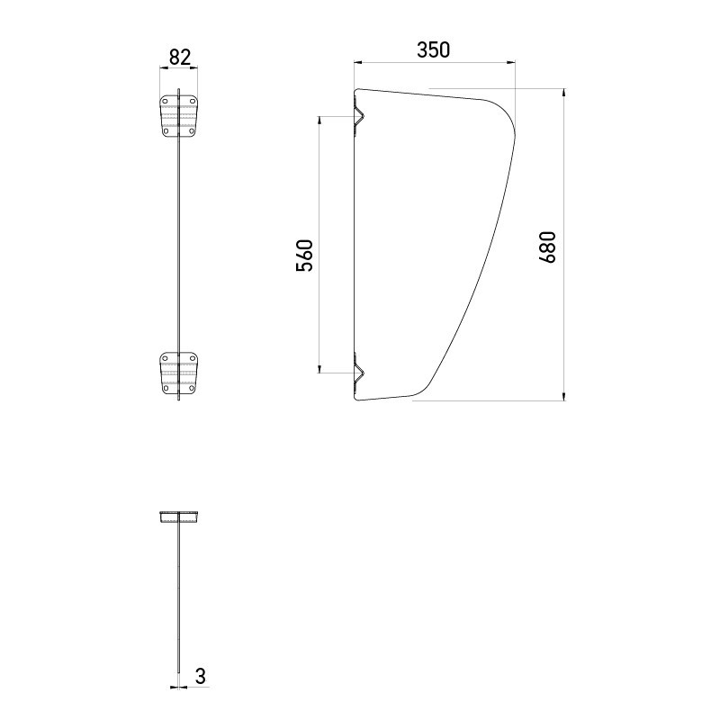 Plan séparateur urinoirs collectifs