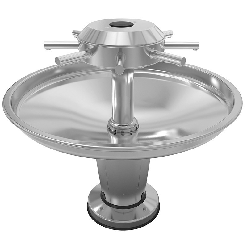 Lavabo collectif circulaire automatique inox sur pied 8 postes LAGOON Ø 1370 mm