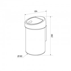 Miniature-3 Plano de papelera de pared de acero inoxidable 3L V46-4-M