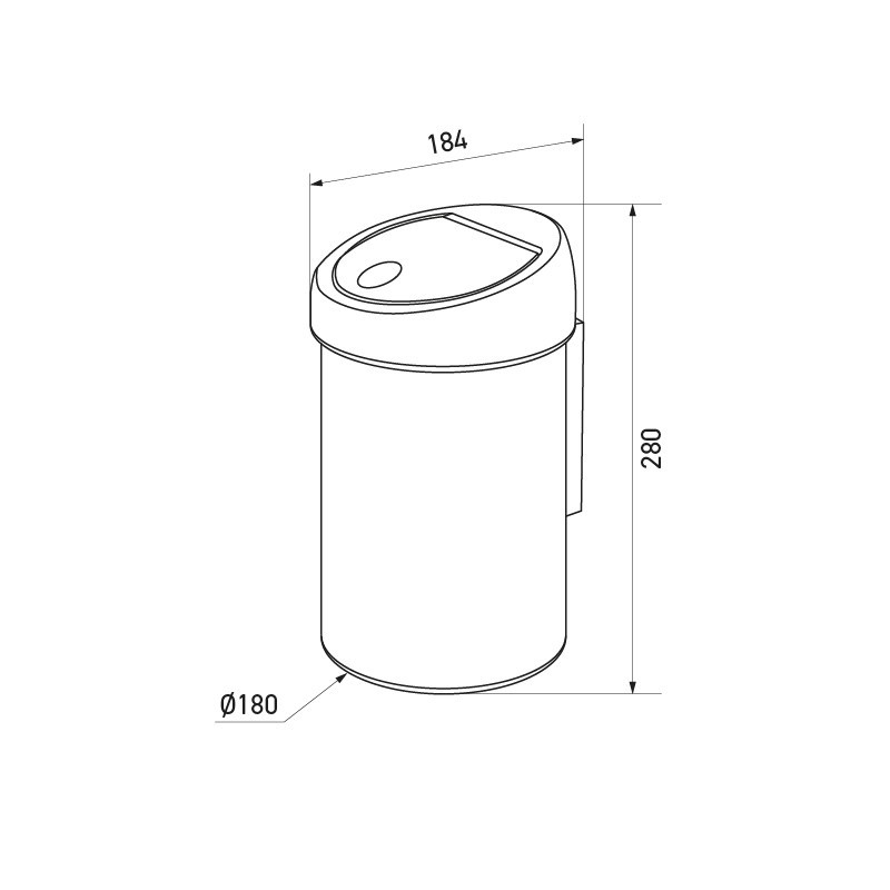 Plano de papelera de pared de acero inoxidable 3L