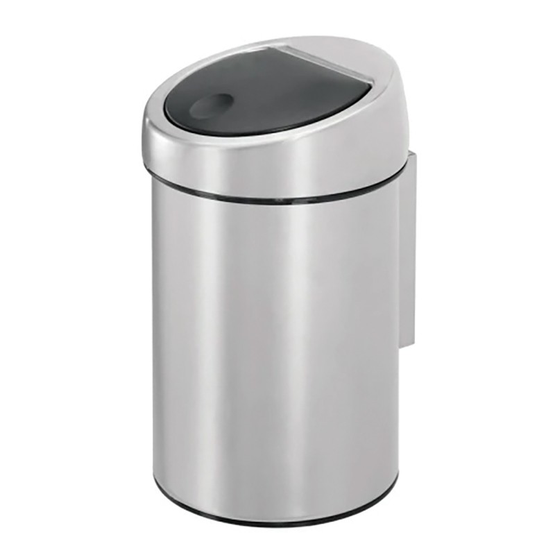 Photo Mini waste bin wall fixation stainless steel 3L with lid,  brushed finish V46-4-M