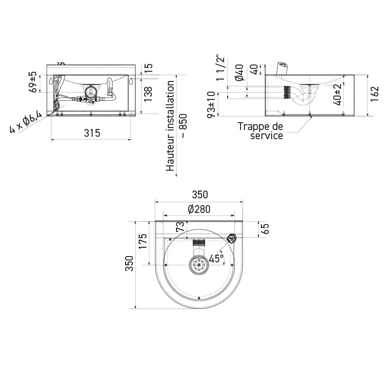 Automatic bubbler faucet dimensions