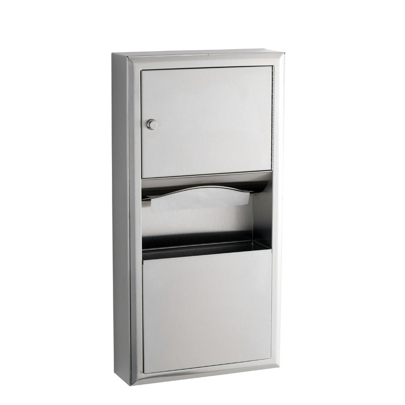 Photo Combiné compact avec distributeur papier et poubelle 7,6 L BO-3699