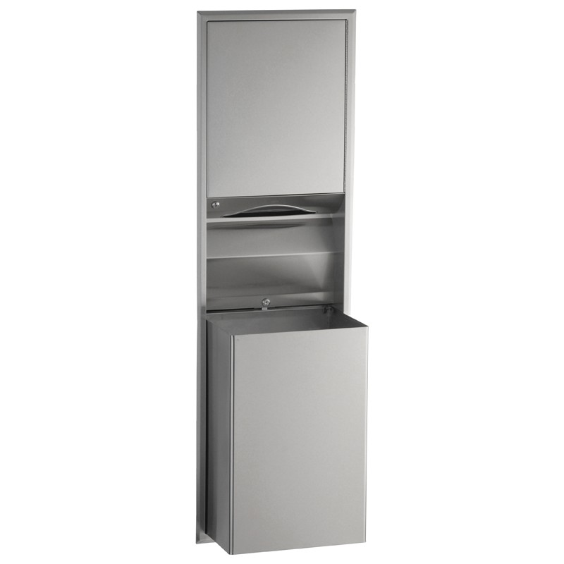 Photo Distributeur de papier essuie mains et poubelle 68 L amovibles BO-3947