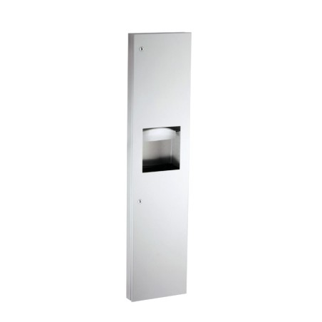 Distributeur essuie-mains et poubelle grande capacité en inox,
pour un espace optimisé