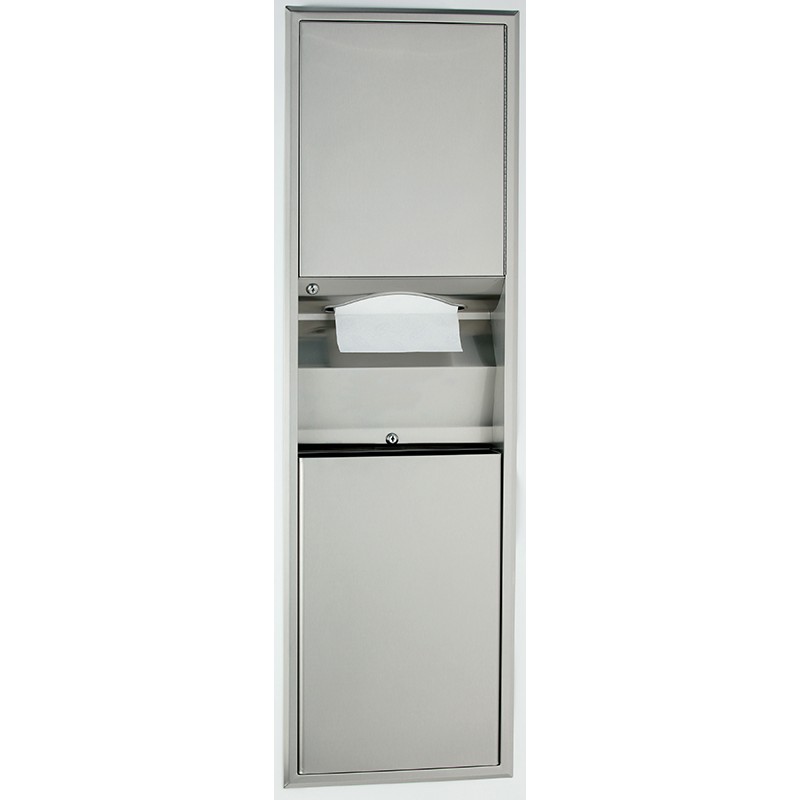 Photo Distributeur papier et poubelle 23L encastrés, modules amovibles BO-3940