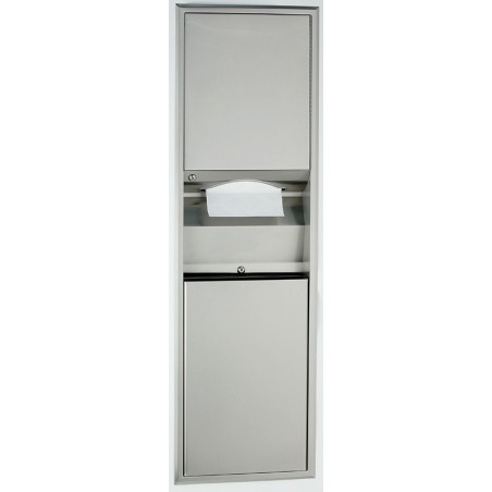 Combinado empotrado convertible inox dispensador de toallas y papelera - SUPRATECH