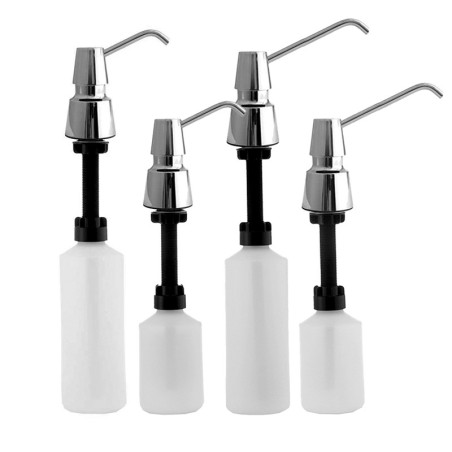 Distributeur savon mousse inox encastrable sur plan à remplissage par le haut