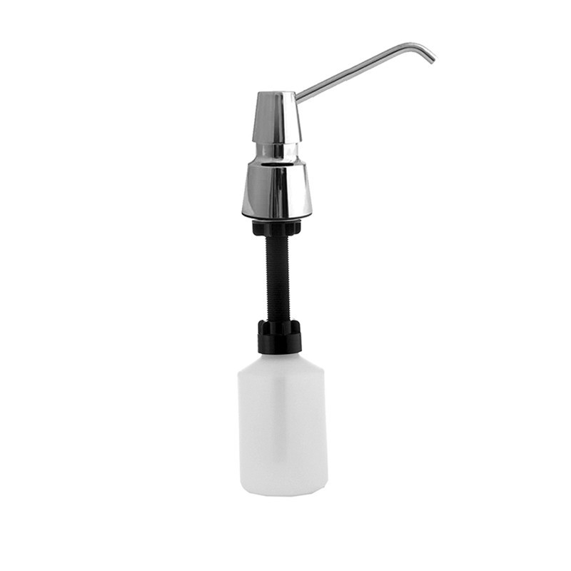 Distributeur savon mousse inox encastrable sur plan 0,6 L, bec 150 mm
